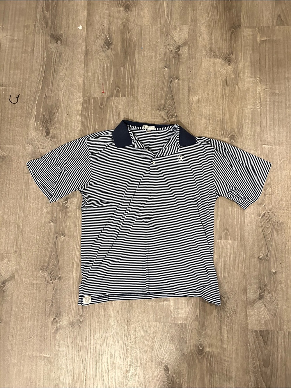 Peter Millar Navy & White Interlachen Country Club Striped Polo Size L